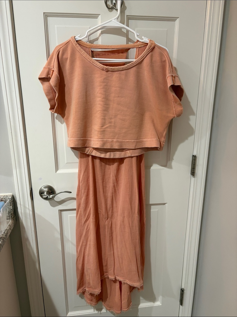 Anthropologie Peach Two-Piece Dress Set